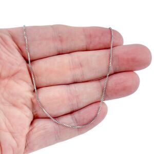Vintage Sterling Silver 925 Box Chain Necklace 18 inch